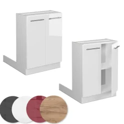 Kücheninsel Fame-Line Weiß Hochglanz 60 cm ohne Arbeitsplatte Vicco