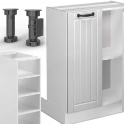 Kücheninsel Fame-Line Weiß Landhaus/Weiß 90 cm ohne Arbeitsplatte Vicco