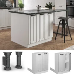 Kücheninsel Fame-Line Weiß Landhaus 60 cm ohne Arbeitsplatte Vicco