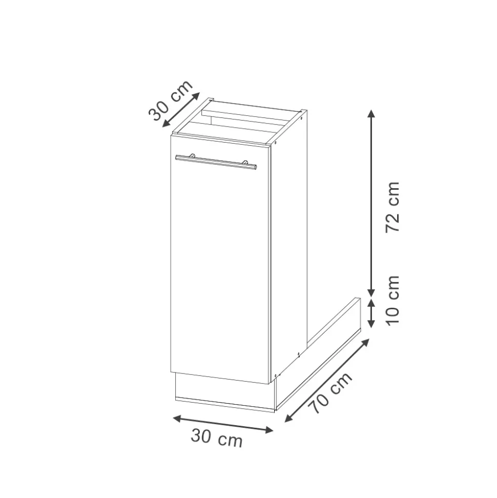 Kücheninsel Fame-Line Weiß Landhaus 30 cm ohne Arbeitsplatte Vicco