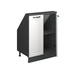 Küchenschrank für Dachschrägen R-Line Weiß Landhaus 60 cm mit 2 Türen Vicco