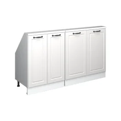 Küchenschrank für Dachschrägen R-Line Weiß Landhaus 140 cm 2er Set Vicco