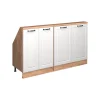 Küchenschrank für Dachschrägen R-Line Weiß Landhaus 140 cm 2er Set Vicco