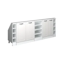 Küchenschrank für Dachschrägen R-Line Weiß Landhaus 215 cm 5er Set Vicco