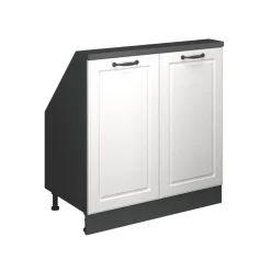 Küchenschrank für Dachschrägen R-Line Weiß Landhaus 80 cm mit 2 Türen Vicco