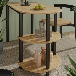 Küchentisch Freetown Goldkraft Eiche/Schwarz 110 x 50 cm mit offene Ablagen Vicco