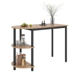 Küchentisch Freetown Goldkraft Eiche/Schwarz 110 x 50 cm mit offene Ablagen Vicco