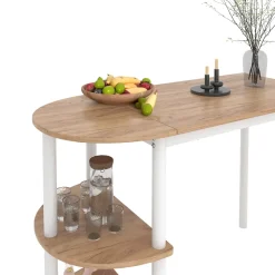 Küchentisch Freetown Goldkraft Eiche/Weiß 110 x 50 cm mit offene Ablagen Vicco