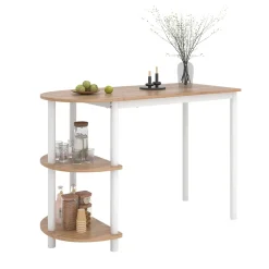 Küchentisch Freetown Goldkraft Eiche/Weiß 110 x 50 cm mit offene Ablagen Vicco