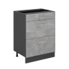 Küchenunterschrank R-Line Beton 60 cm mit Schubladen, ohne Arbeitsplatte Vicco