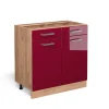 Küchenunterschrank R-Line Rot Hochglanz 80 cm ohne Arbeitsplatte Vicco