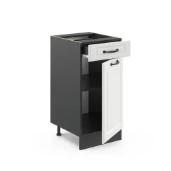 Küchenunterschrank R-Line Weiß Landhaus 40 cm ohne Arbeitsplatte Vicco