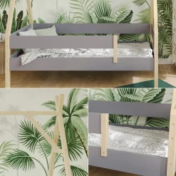 Kinderbett Bali Grau 80x160 cm Vitalispa