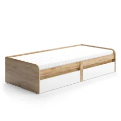 Kinderbett Clario Weiß/Artisan 90x200 cm mit Matratze Vicco