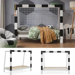 Kinderbett Football goal Weiß 80x160 cm ohne Matratze Vitalispa