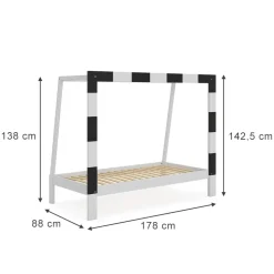 Kinderbett Football goal Weiß 80x160 cm ohne Matratze Vitalispa