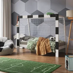 Kinderbett Football goal Weiß 80x160 cm ohne Matratze Vitalispa
