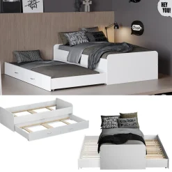 Kinderbett Jaspar Weiß 90x200 cm mit Lattenrost, ohne Matratze Vitalispa