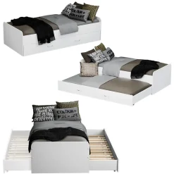 Kinderbett Jaspar Weiß 90x200 cm mit Lattenrost, ohne Matratze Vitalispa