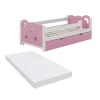 Kinderbett Jessica Rosa 70x140 cm mit Schublade und Matratze Vitalispa