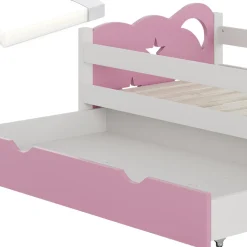 Kinderbett Jessica Rosa 70x140 cm mit Schublade und Matratze Vitalispa