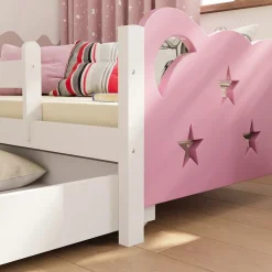 Kinderbett Jessica Rosa 70x140 cm mit Schublade, ohne Matratze Vitalispa