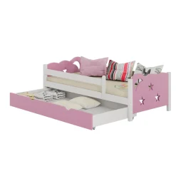 Kinderbett Jessica Rosa 80x160 cm mit Schublade, ohne Matratze Vitalispa