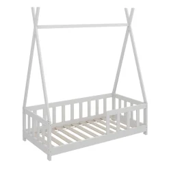 Kinderbett Susanna Weiß 70x140 cm mit Rausfallschutz Vitalispa