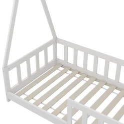 Kinderbett Susanna Weiß 80x160 cm mit Rausfallschutz Vitalispa