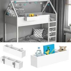 Kinderbettregal Weiß 60 x 15 cm Vitalispa