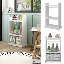 Kinderkleiderschrank Conny Weiß 67 x 110 cm mit Kleiderstange Vicco