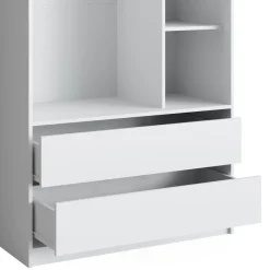 Kinderkleiderschrank Elmo Weiß 100 x 200 cm mit 2 Schubladen Vicco