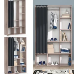 Kinderkleiderschrank Luigi Sonoma 105.8 x 178.1 cm mit Vorhang-Kleiderstange Vicco