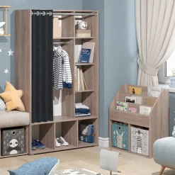 Kinderkleiderschrank Luigi Sonoma 105.8 x 178.1 cm mit Vorhang-Kleiderstange Vicco