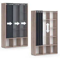 Kinderkleiderschrank Luigi Sonoma 105.8 x 178.1 cm mit Vorhang-Kleiderstange Vicco