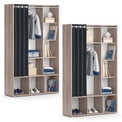 Kinderkleiderschrank Luigi Sonoma 105.8 x 178.1 cm mit Vorhang-Kleiderstange Vicco