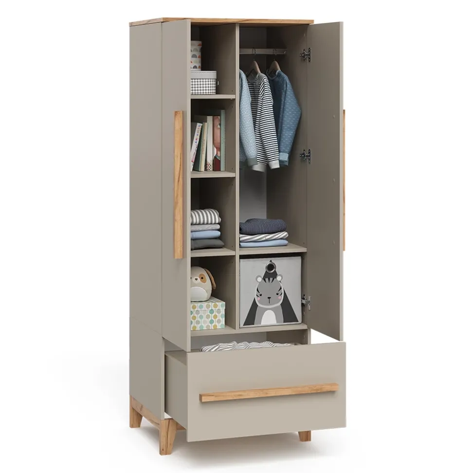 Kinderkleiderschrank Malia Cashmere/Artisan 70 x 186.8 cm Vitalispa