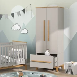 Kinderkleiderschrank Malia Cashmere/Eiche 70 x 186.8 cm Vitalispa