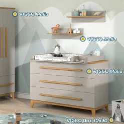 Kinderkleiderschrank Malia Cashmere/Eiche 70 x 186.8 cm Vitalispa