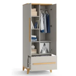 Kinderkleiderschrank Malia Cashmere/Eiche 70 x 186.8 cm Vitalispa