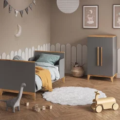 Kinderkleiderschrank Malia Grau 70 x 120 cm Vitalispa