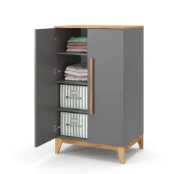 Kinderkleiderschrank Malia Grau 70 x 120 cm Vitalispa