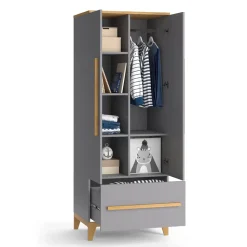 Kinderkleiderschrank Malia Grau 70 x 186.8 cm Vitalispa