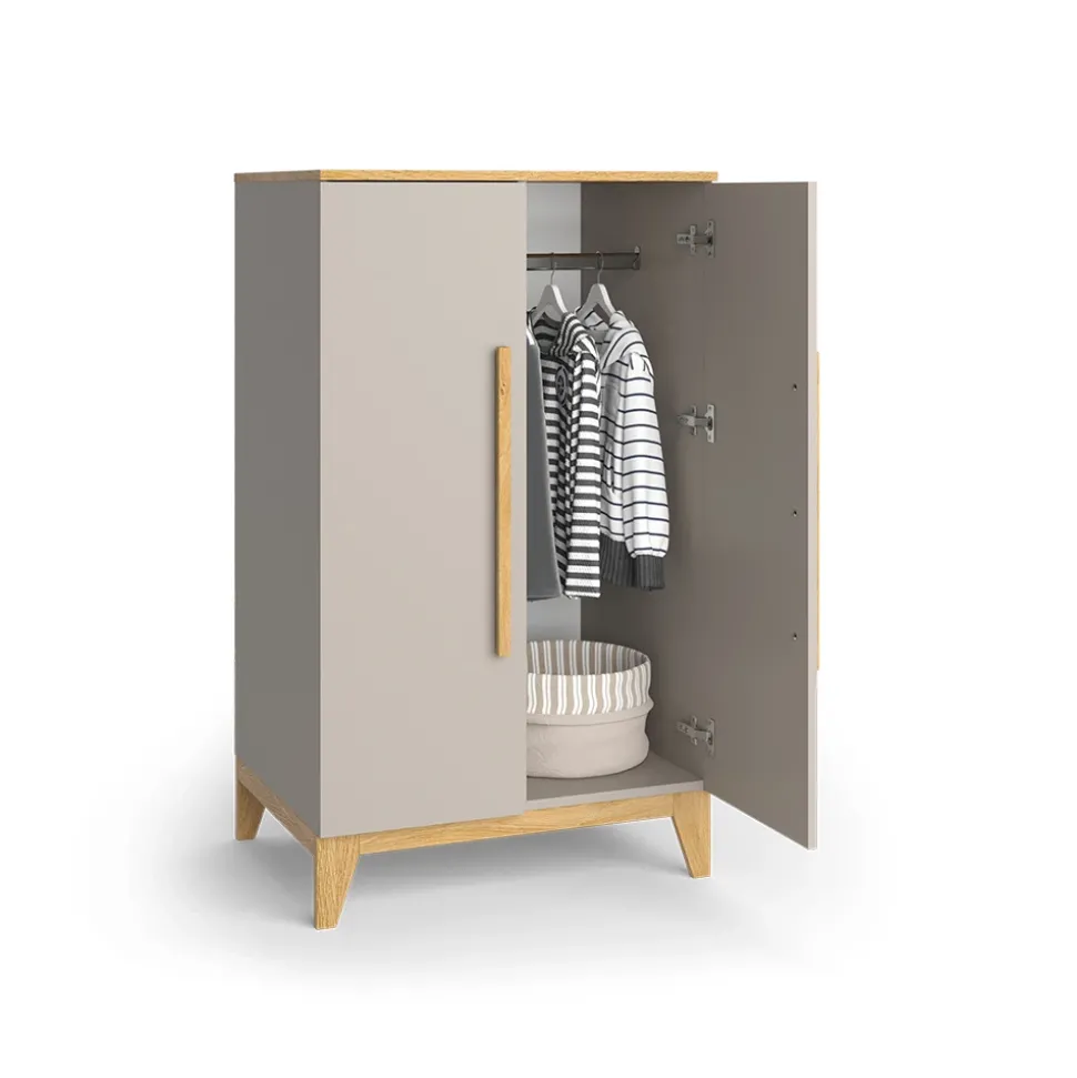 Kinderkleiderschrank Malia Cashmere/Eiche 70 x 120 cm Vitalispa