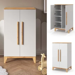 Kinderkleiderschrank Malia Weiß 70 x 120 cm Vitalispa