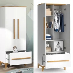 Kinderkleiderschrank Malia Weiß 70 x 186.8 cm Vitalispa
