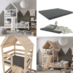 Kindermatratze Teddy Grau 100 x 100 cm Vitalispa