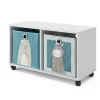 Kinderregal Weiß 72 x 42.4 cm mit 2 Faltboxen Vicco