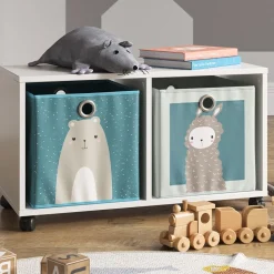 Kinderregal Weiß 72 x 42.4 cm mit 2 Faltboxen Vicco