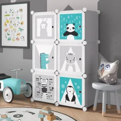 Kinderregal Andy Grau 74.5 x 110 cm 6 Fächer (Panda) Vicco